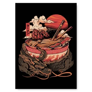 Affiche Japonaise Dragon Ramen