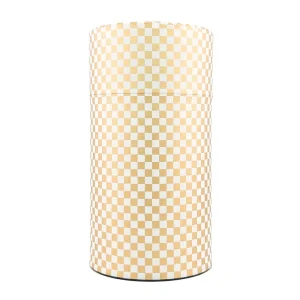 Boîte à Thé Japonaise Damier Doré
