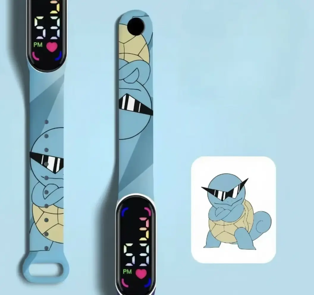 Montre Pokémon Carapuce pour enfant – Bracelet digital lumineux