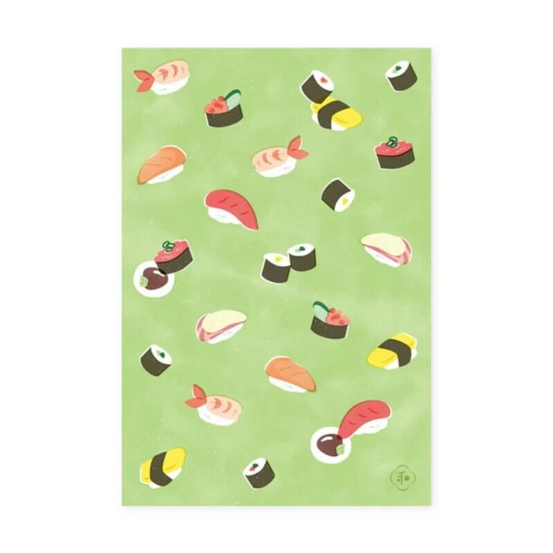 Carte Postale Japonaise Sushi