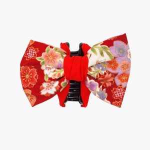 Pince à Cheveux Japonaise Noeud Rouge