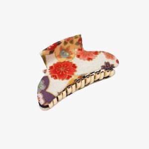 Pince à Cheveux Japonaise Tissu Blanc